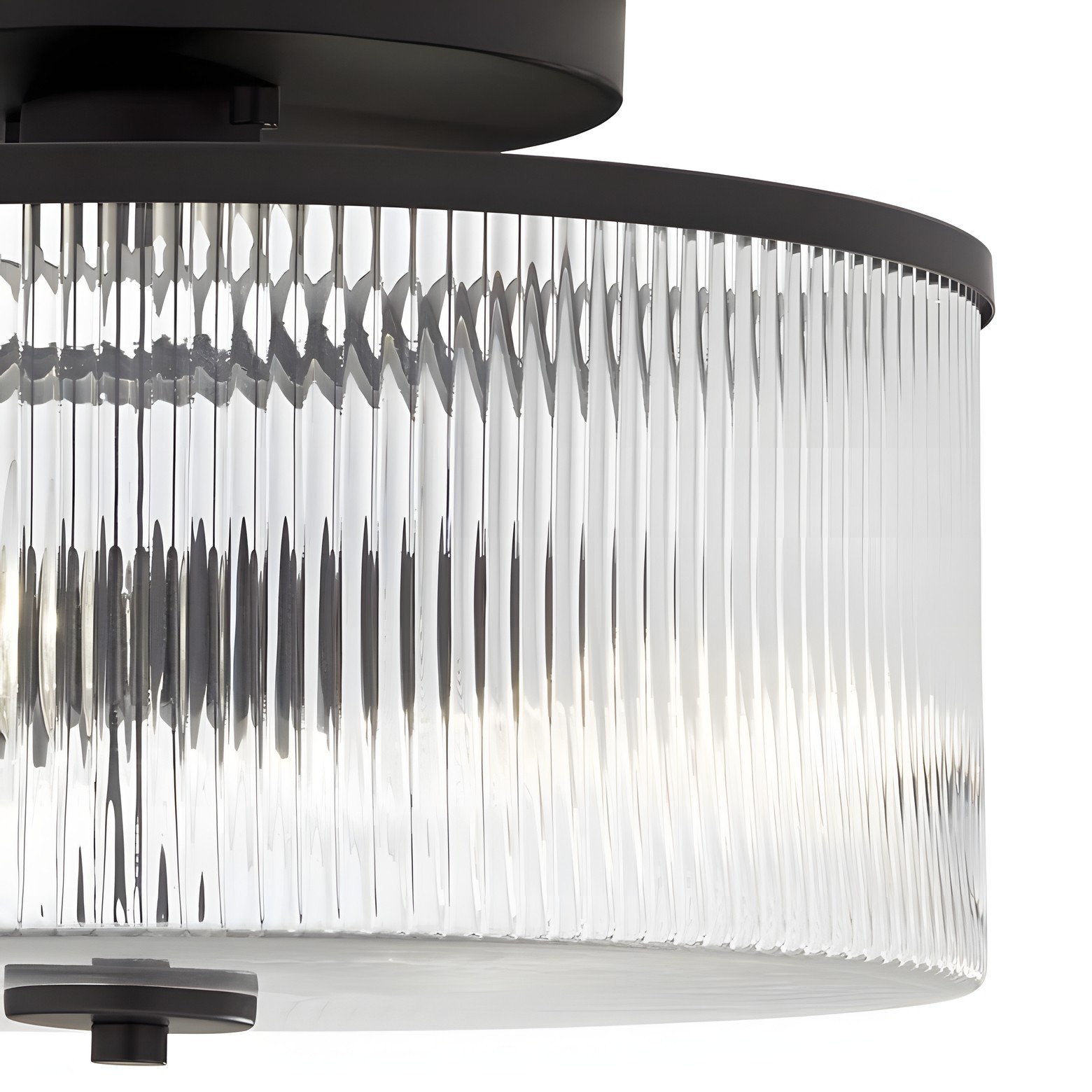 Claude Farmhouse Striped Glass Drum Ceiling Light G91