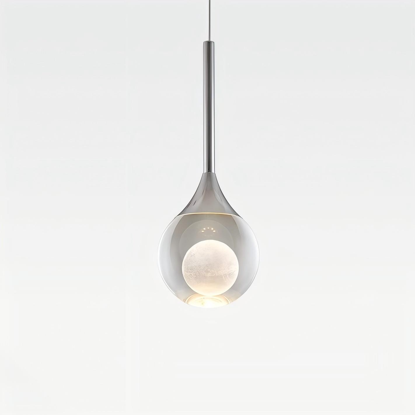 Moon Round Clear Glass Pendant Light S182