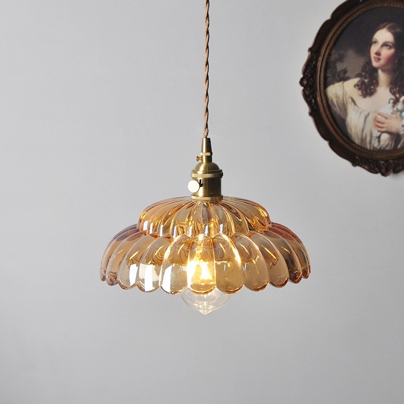 Nordic Vintage Petal Glass Pendant Light S174