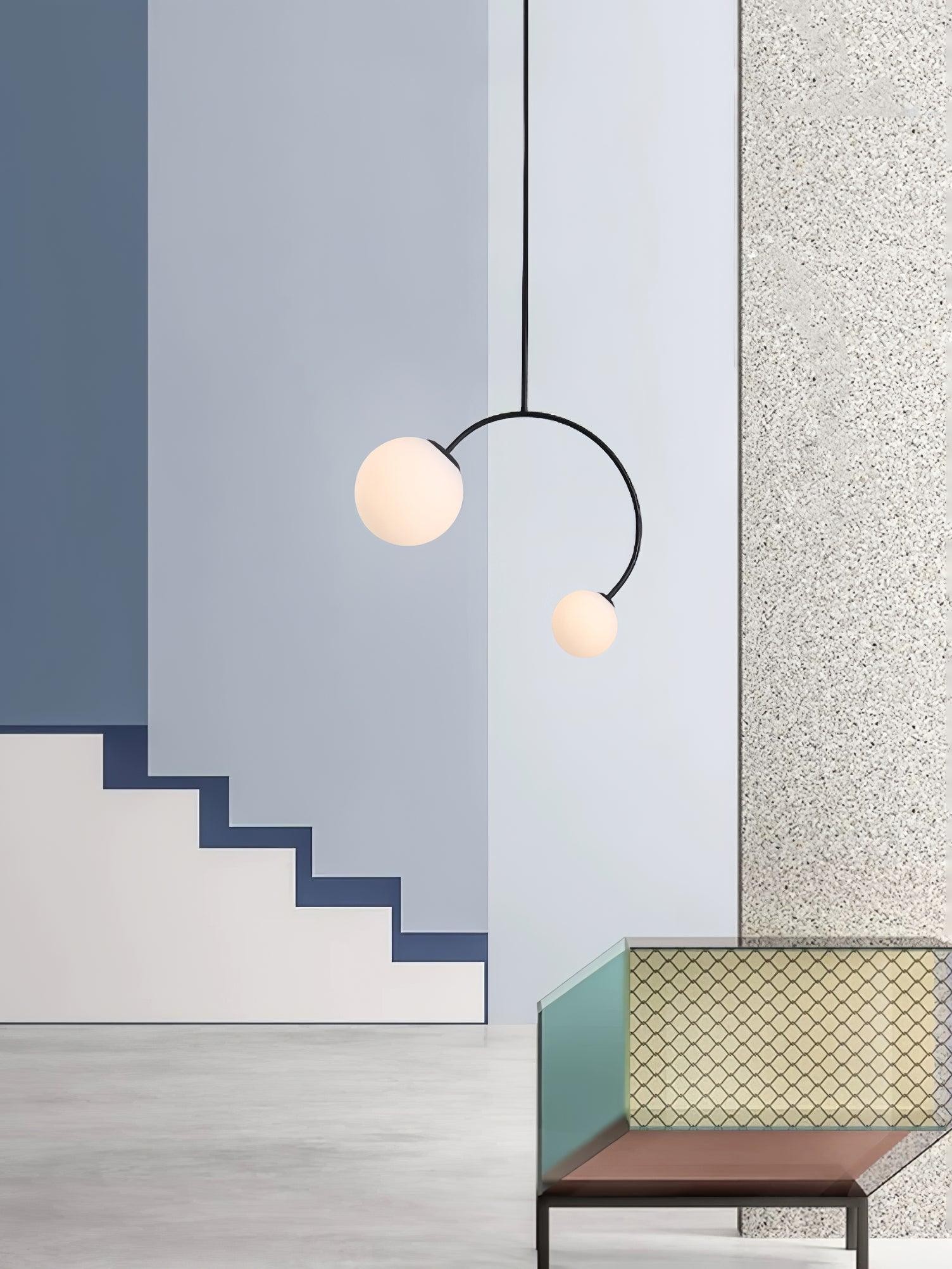 Creative Double Heads Glass Pendant Lamp M493