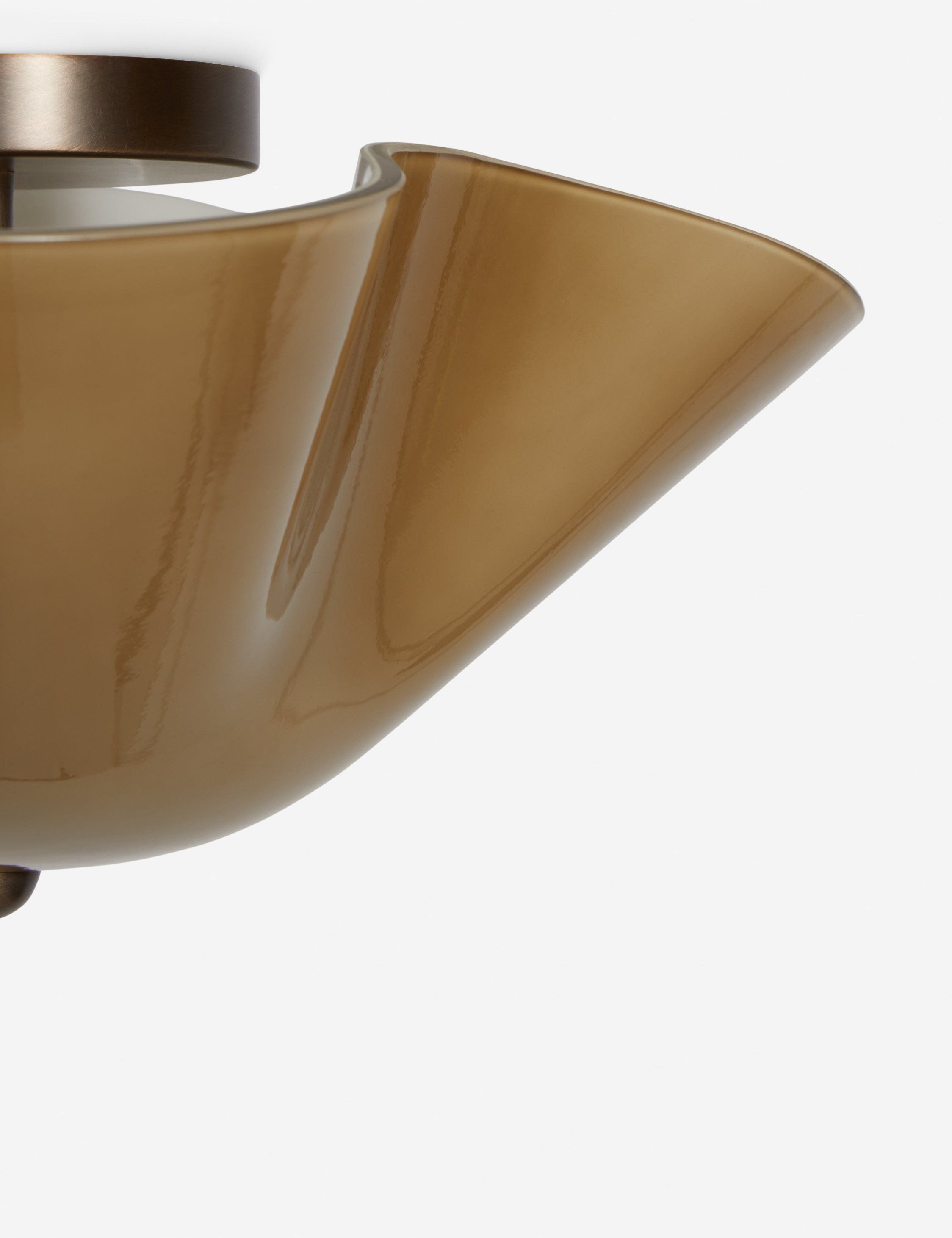 Bellina Glass Flush Mount Ceiling Light - Brass Accent Modern Fixture T283
