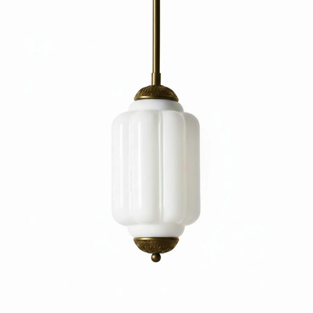 Eloise Vintage Glass Chandelier - Milk Glass Home Accent T289