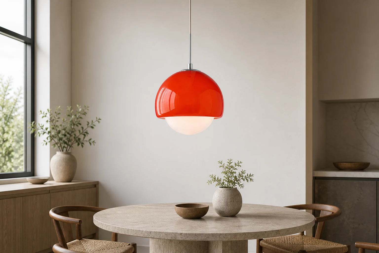 Kreatywna szklana lampa wisząca Persimmon M245 w stylu lifestylowym