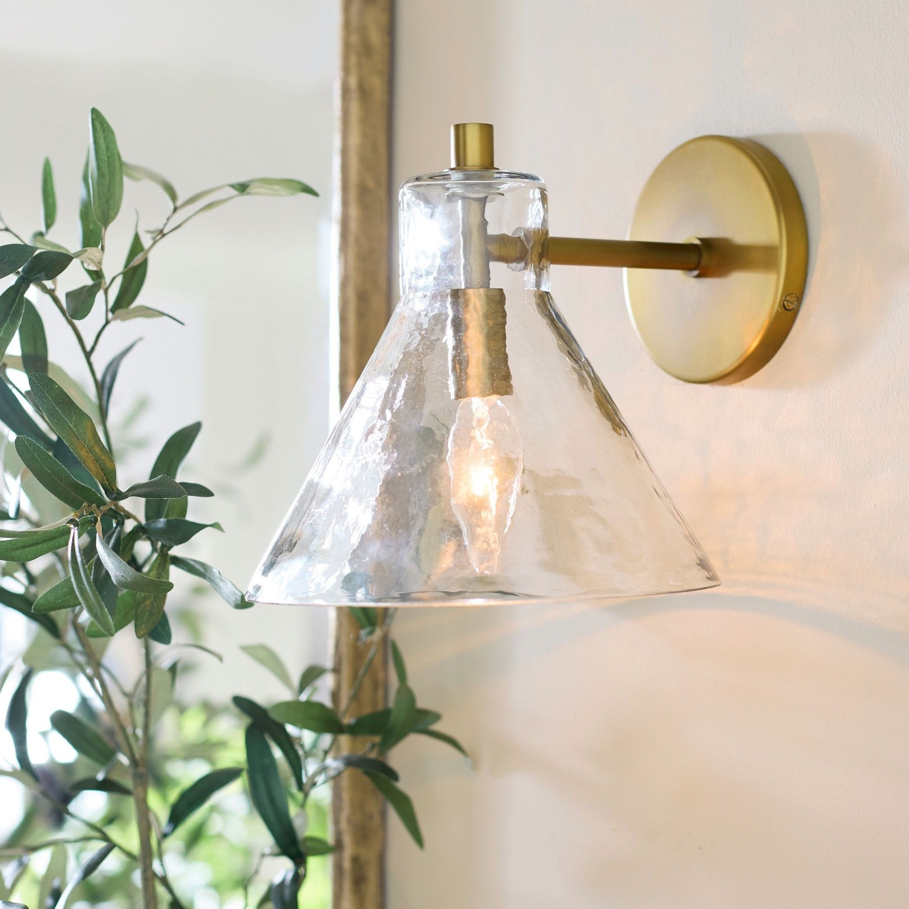 Glavira Recycled Glass Double Sconce - Indoor Brass Wall Lighting T049