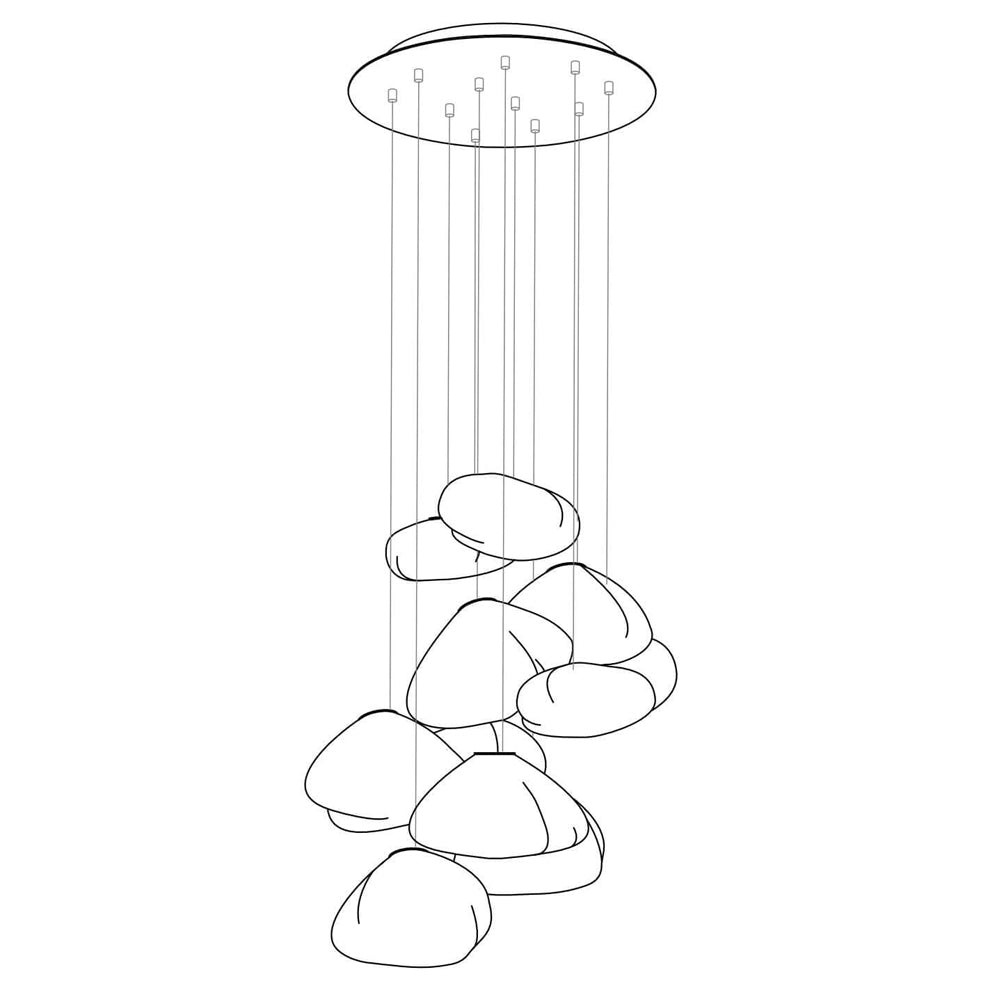 Multi-Head Irregular Glass Bubble Chandelier M180