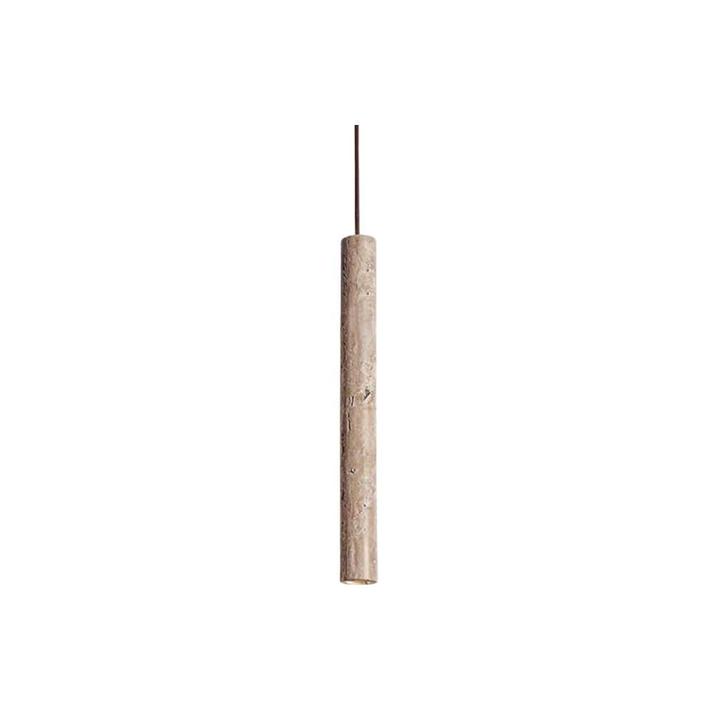 Marbled Travertine Cylinder Modern Pendant Light D857
