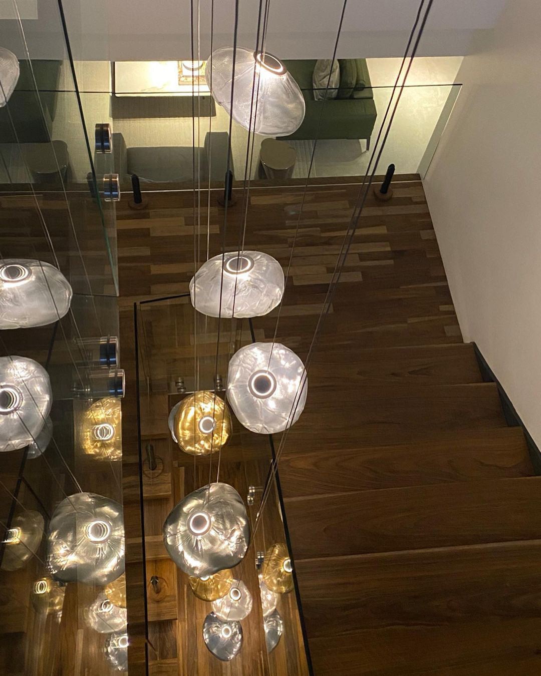 Multi-Head Irregular Glass Bubble Chandelier M180