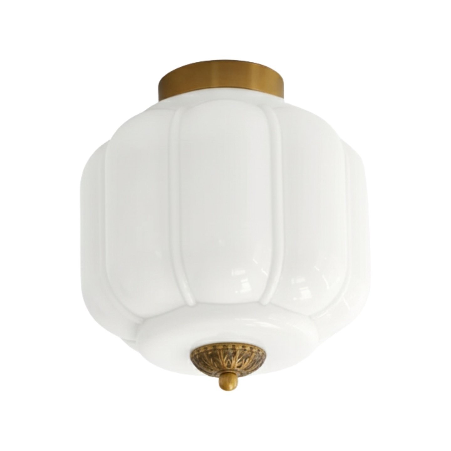 Vintage Eloise Milk Glass Flush Mount Ceiling Light - Vintage Charm Soft Glow T287