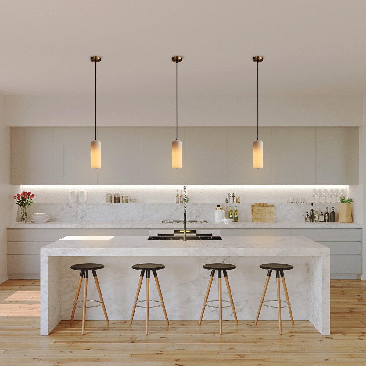 Nordic Modern  Alabaster Monty Pendant Light D888