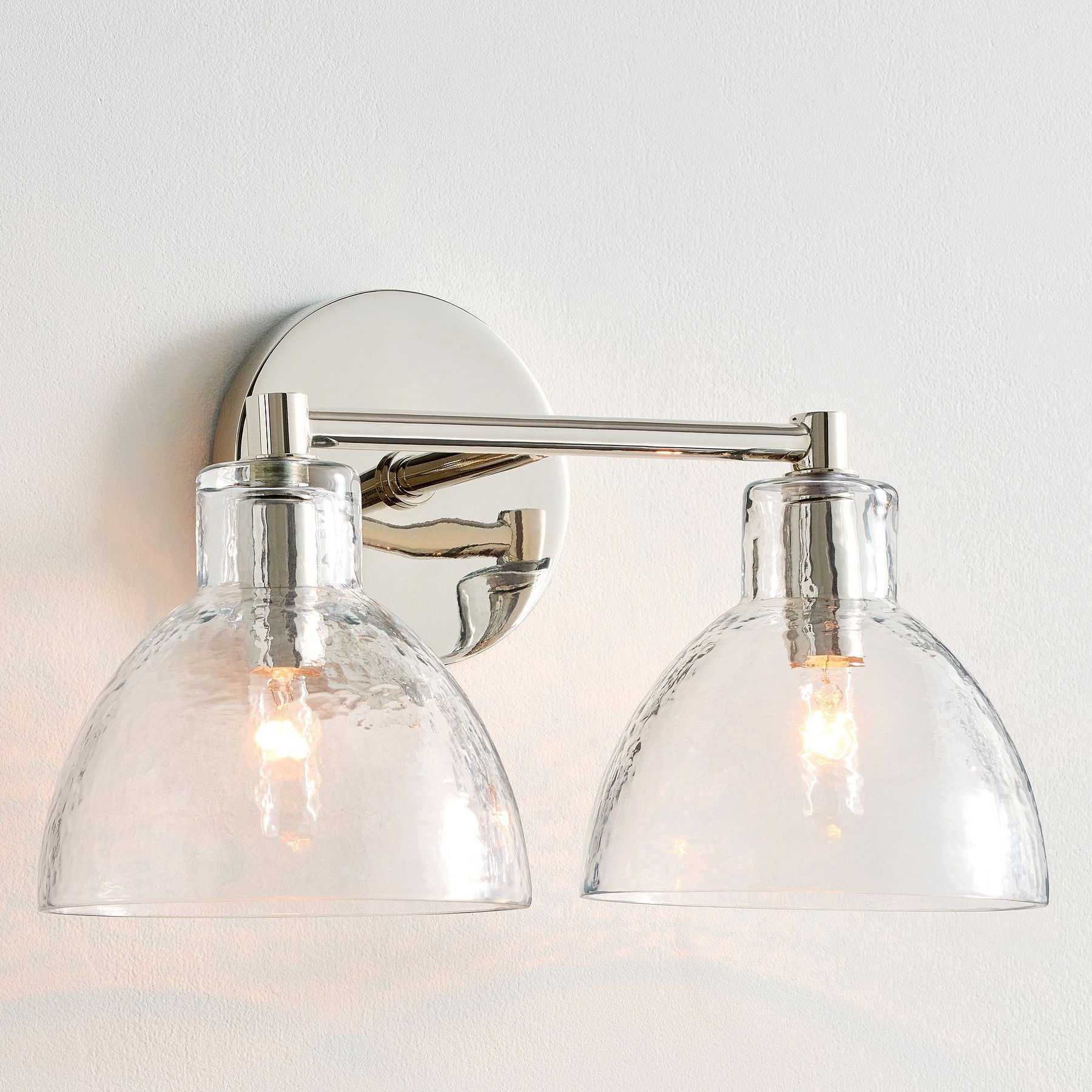 Glavira Recycled Glass Double Sconce - Indoor Brass Wall Lighting T049