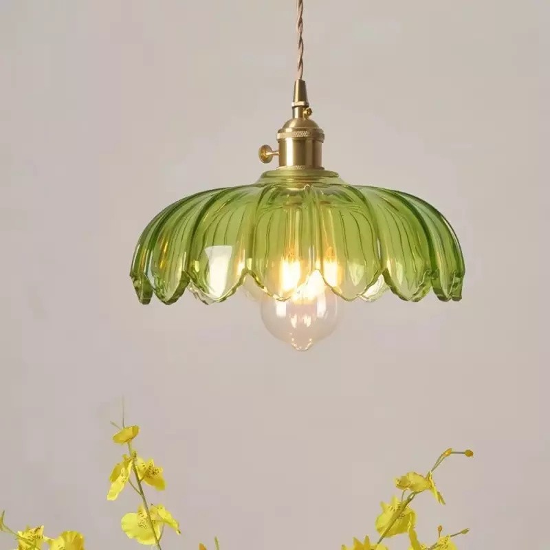 Retro Petal Glass Pendant Light S89