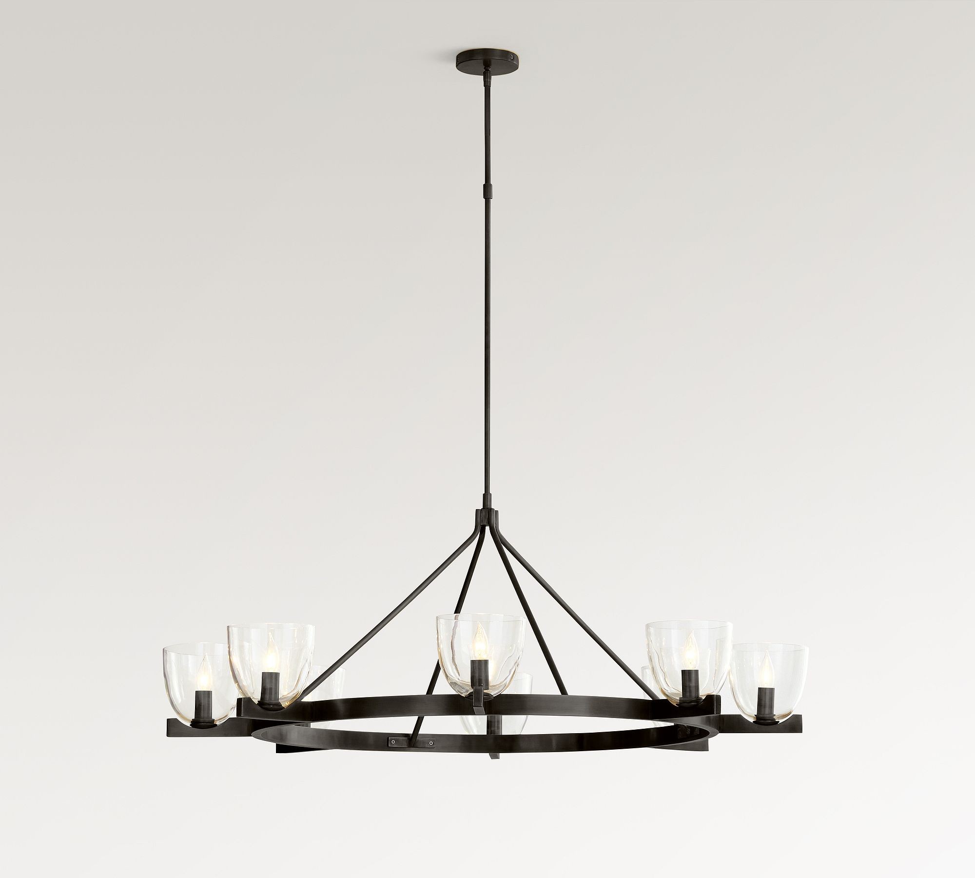 Auria Hand-blown Glass Metal Chandelier - Contemporary Brass Design T061