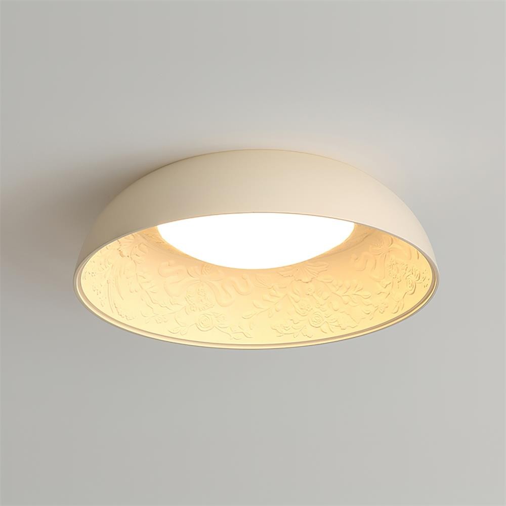 French Romantic Carved Round LED Ceiling Lamp M365