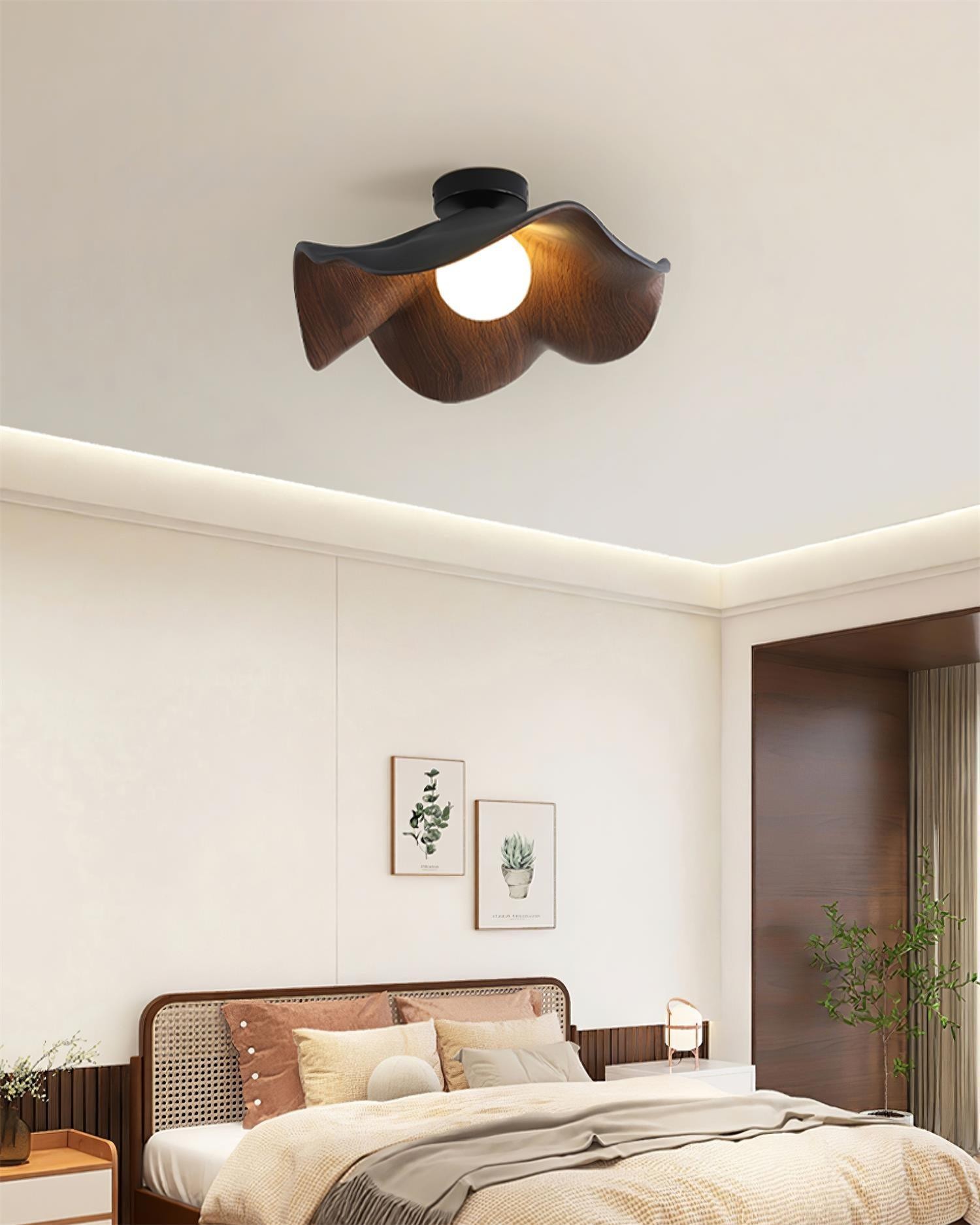 New Modern Simple Walnut Grain Ceiling Light M171