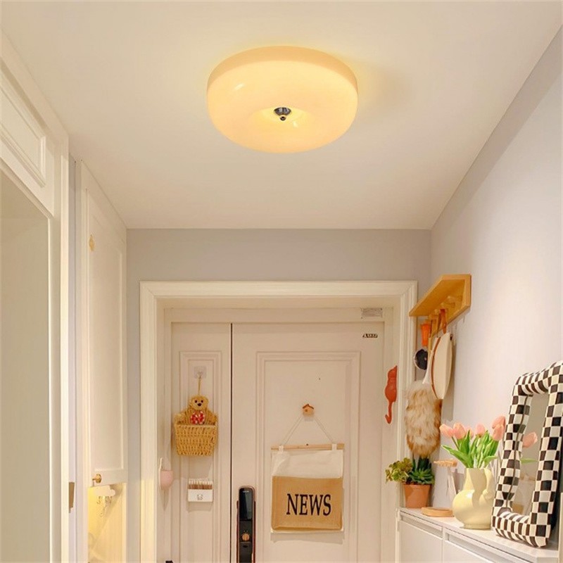 Bauhaus Glass Cream Pudding Ceiling Lamp S151