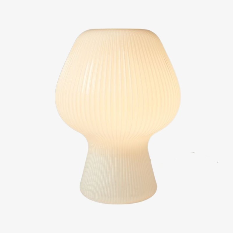 Nera Ribbed Glass Table Lamp Retro - Modern Design Glow Nightstand Accent T626