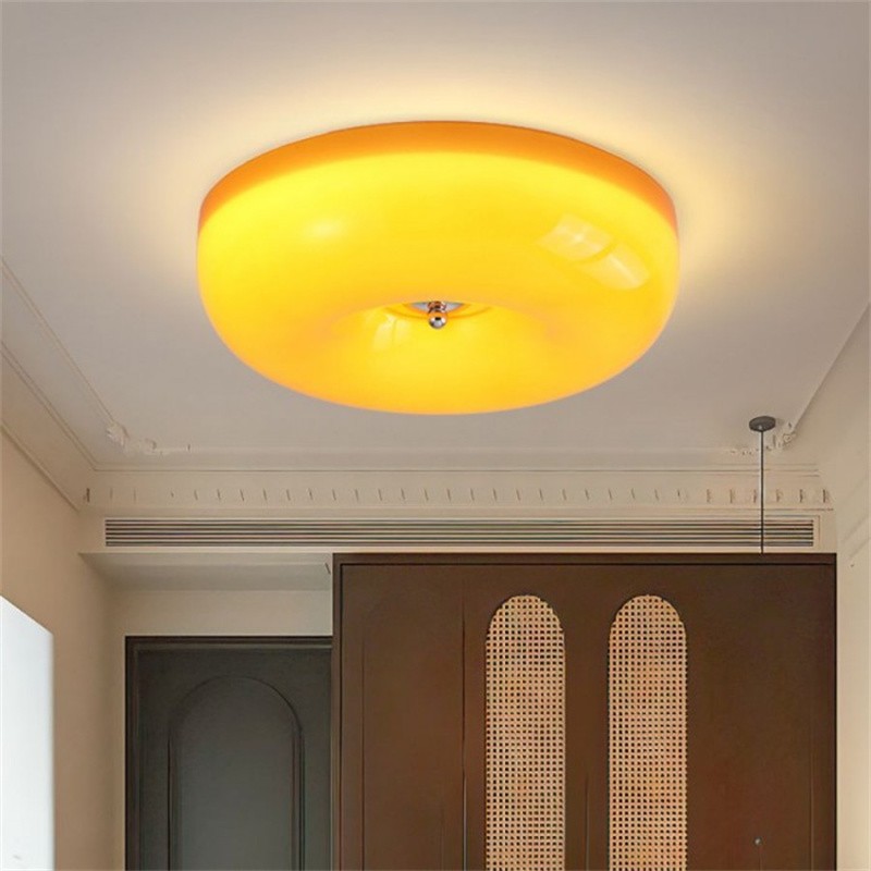 Bauhaus Glass Cream Pudding Ceiling Lamp S151