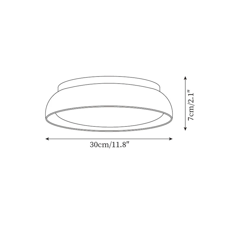 Schemat wymiarowy lampy sufitowej Torvella o średnicy 30 cm
