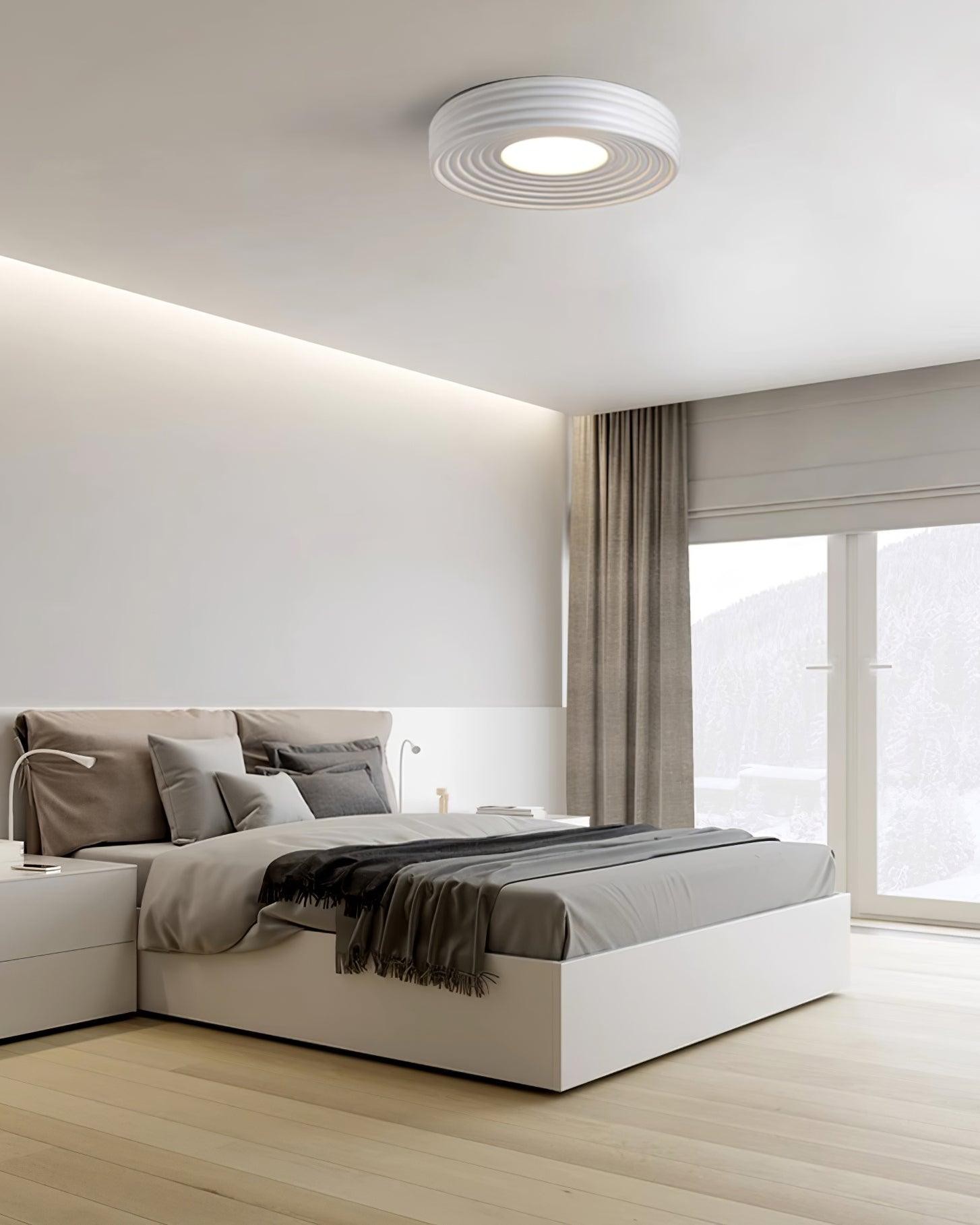 Cream Ribbed Three-color Changing Ceiling Light M392