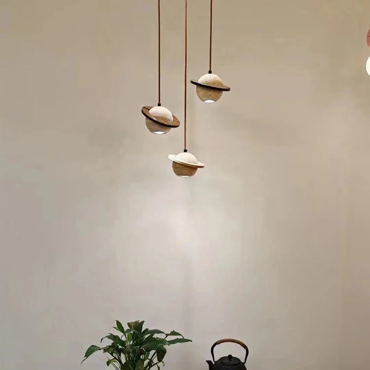 Travertine Planet Pendant Light D927