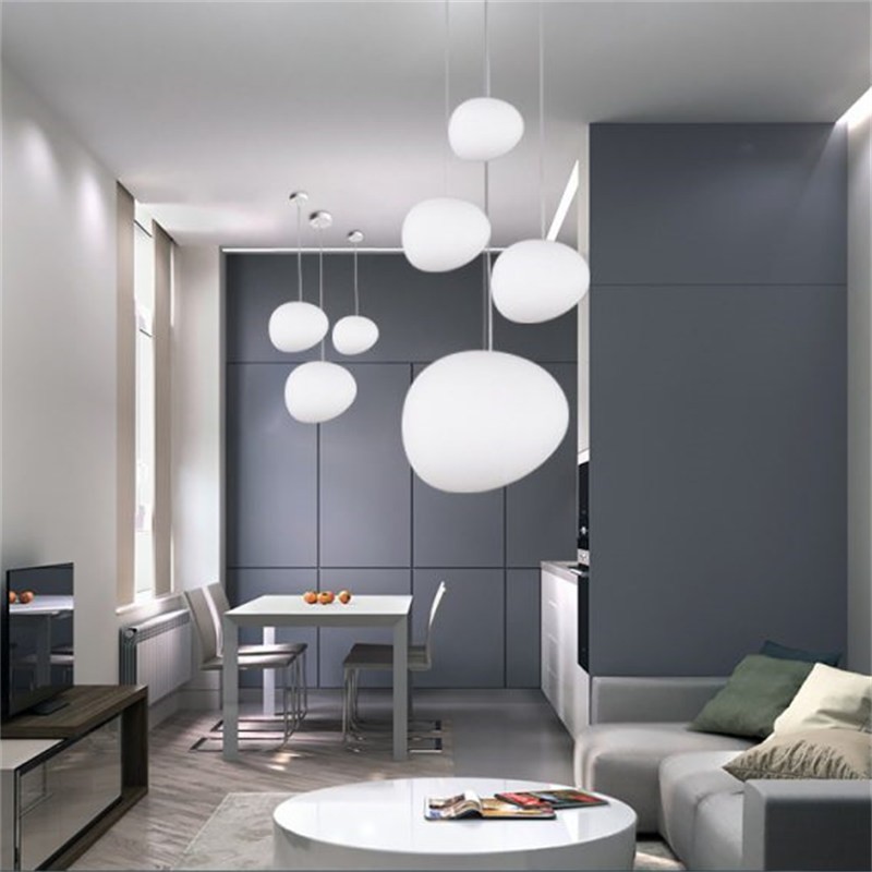 Stone Shape Opal Glass Pendant Light S05