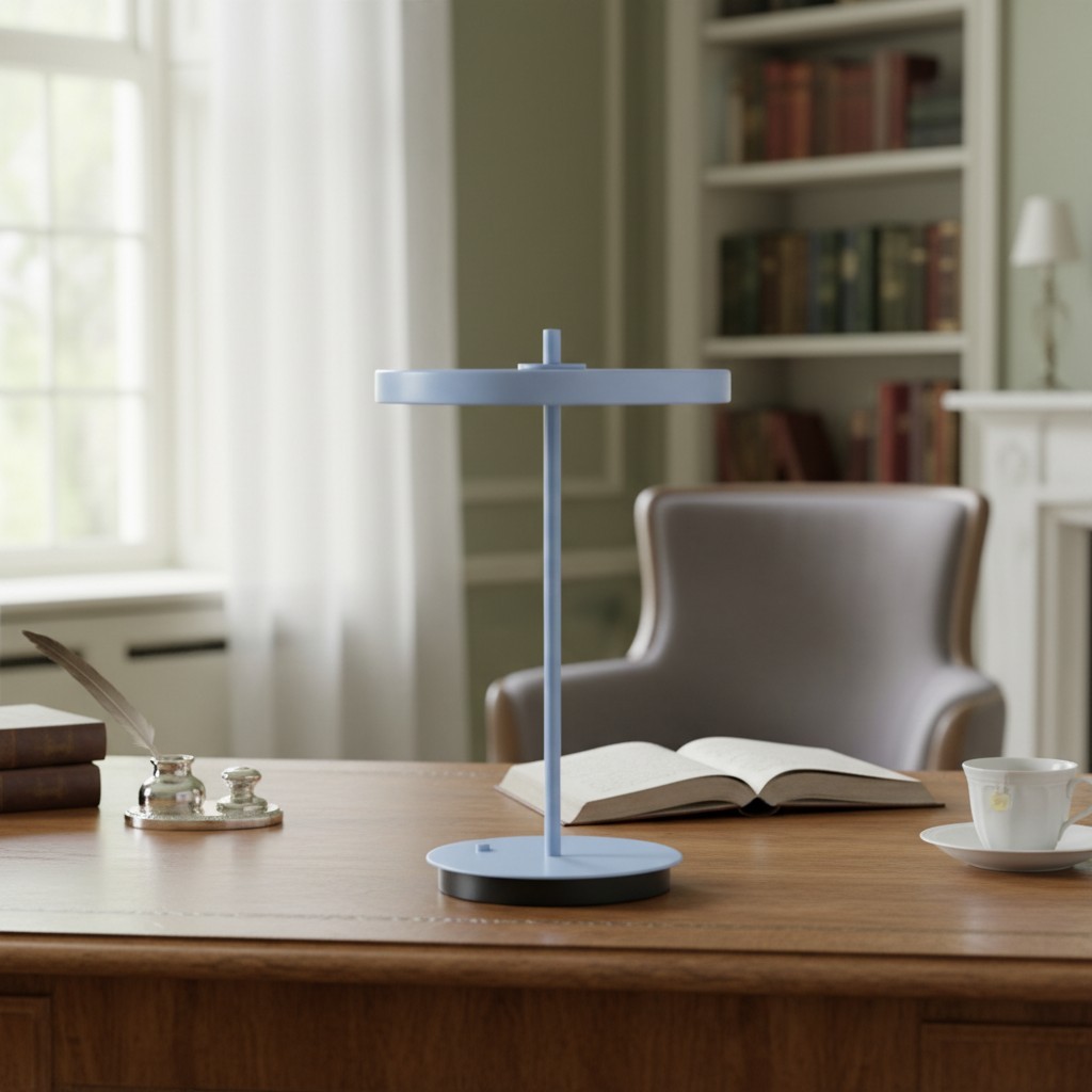 Astris Modern Minimalist Metal Table Lamp Soft LED Illumination for Living Room and Office T581