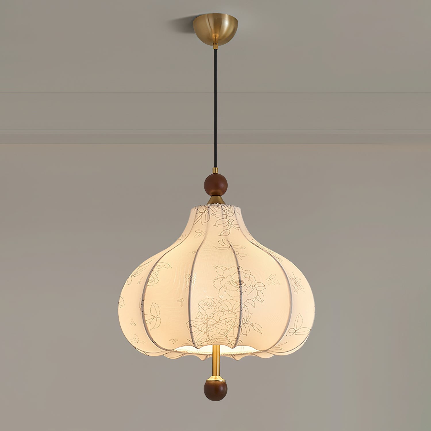 French Retro Fabric Pattern Pendant Lamp M77