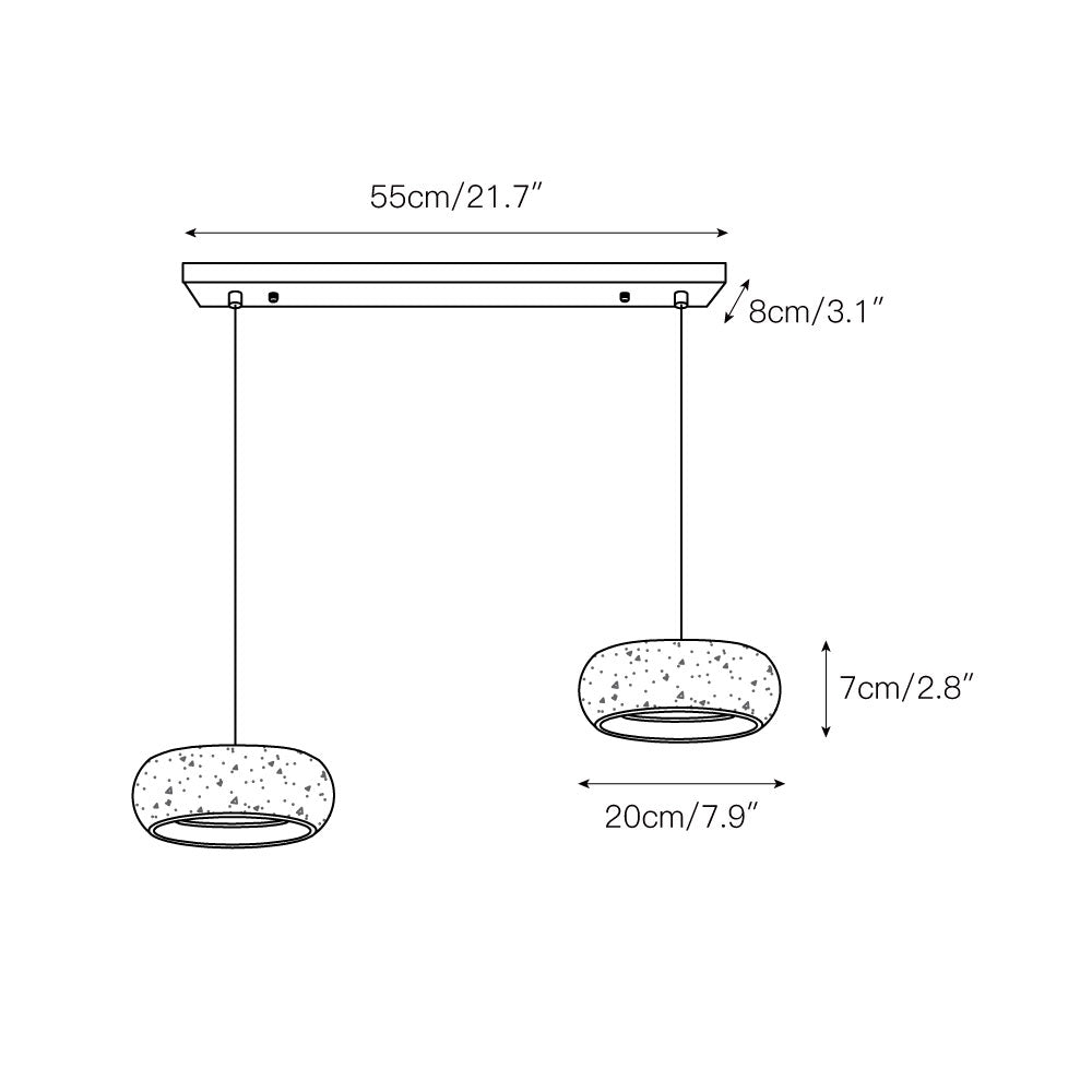 Travertine Drum Pendant Lamp D608