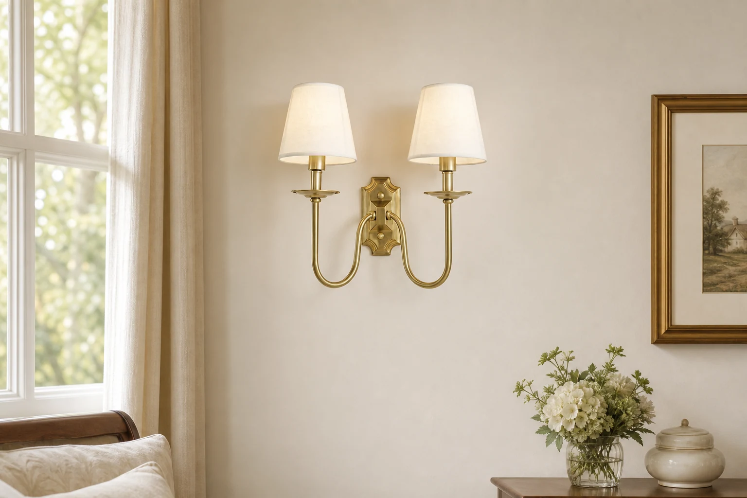 Kinkiet Yorktown D614 w scenie oświetlenia ściennego lifestylowego