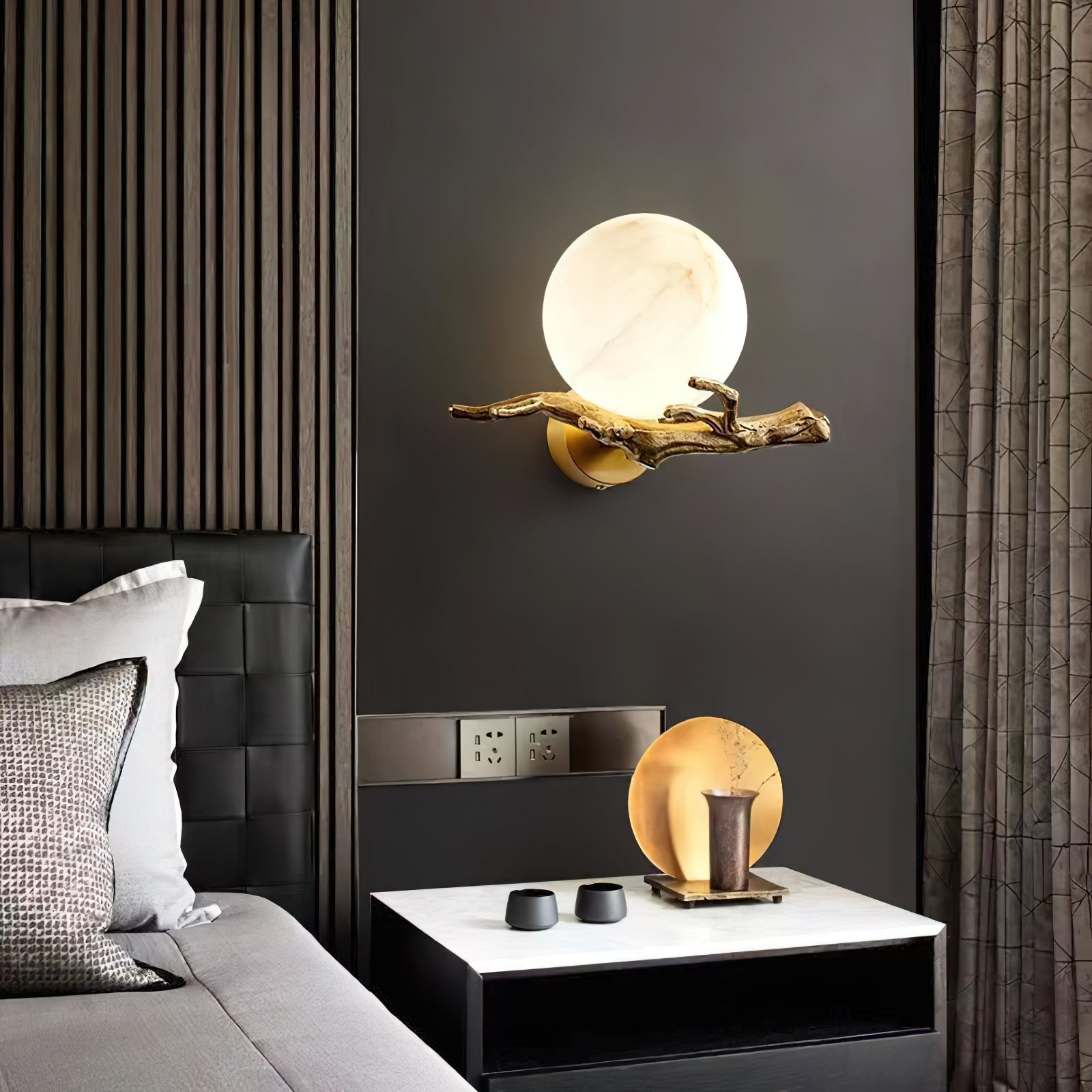 Retro Twigs Alabaster Wall Lamp D435