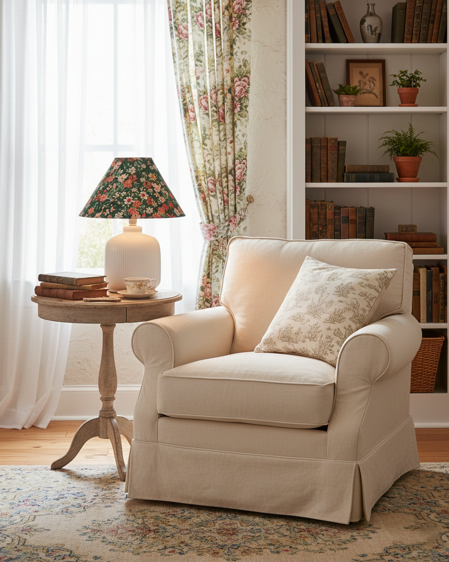 Evergreen Floral Table Lamp D327