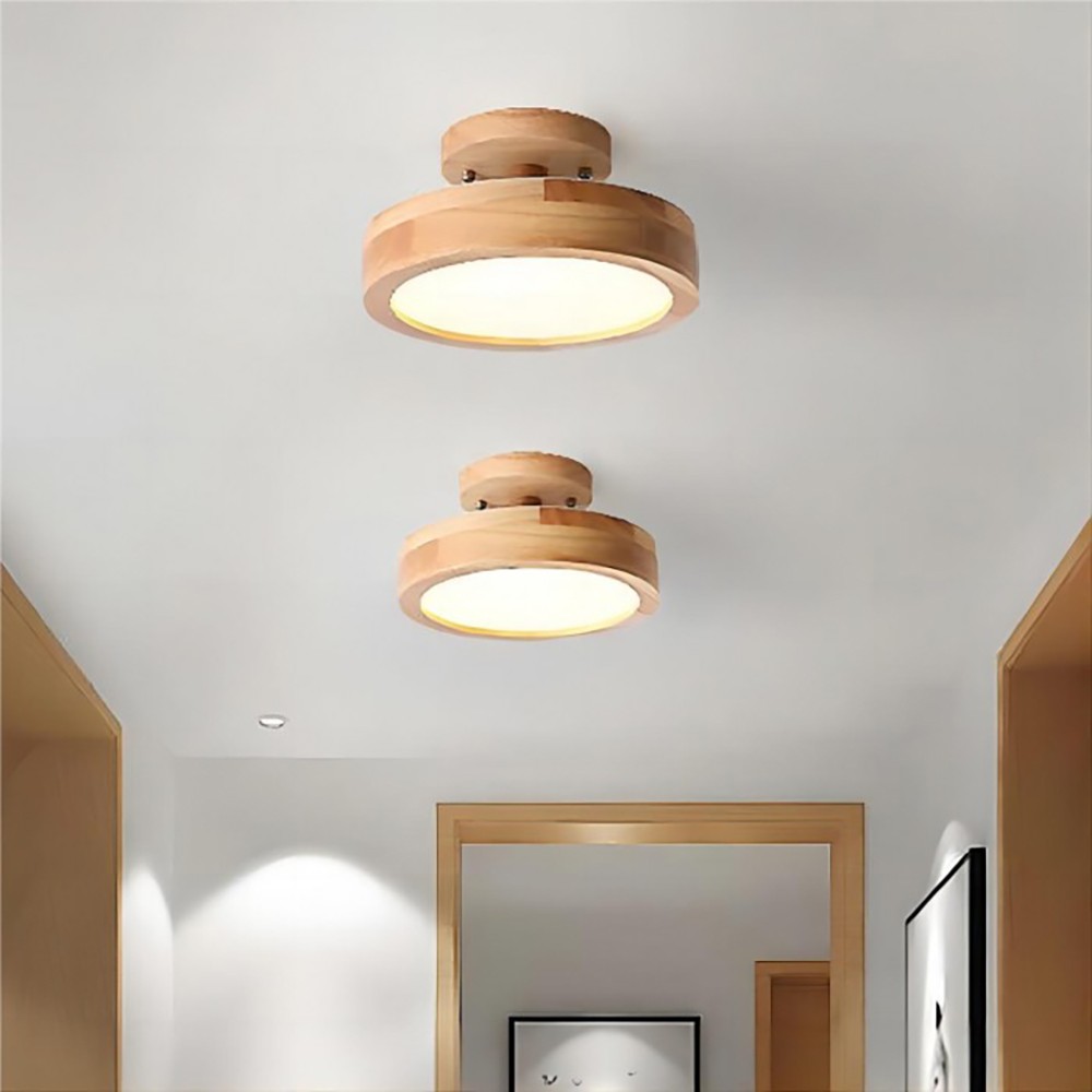 Nordic Macaroon Wooden Round Ceiling Lamp S82