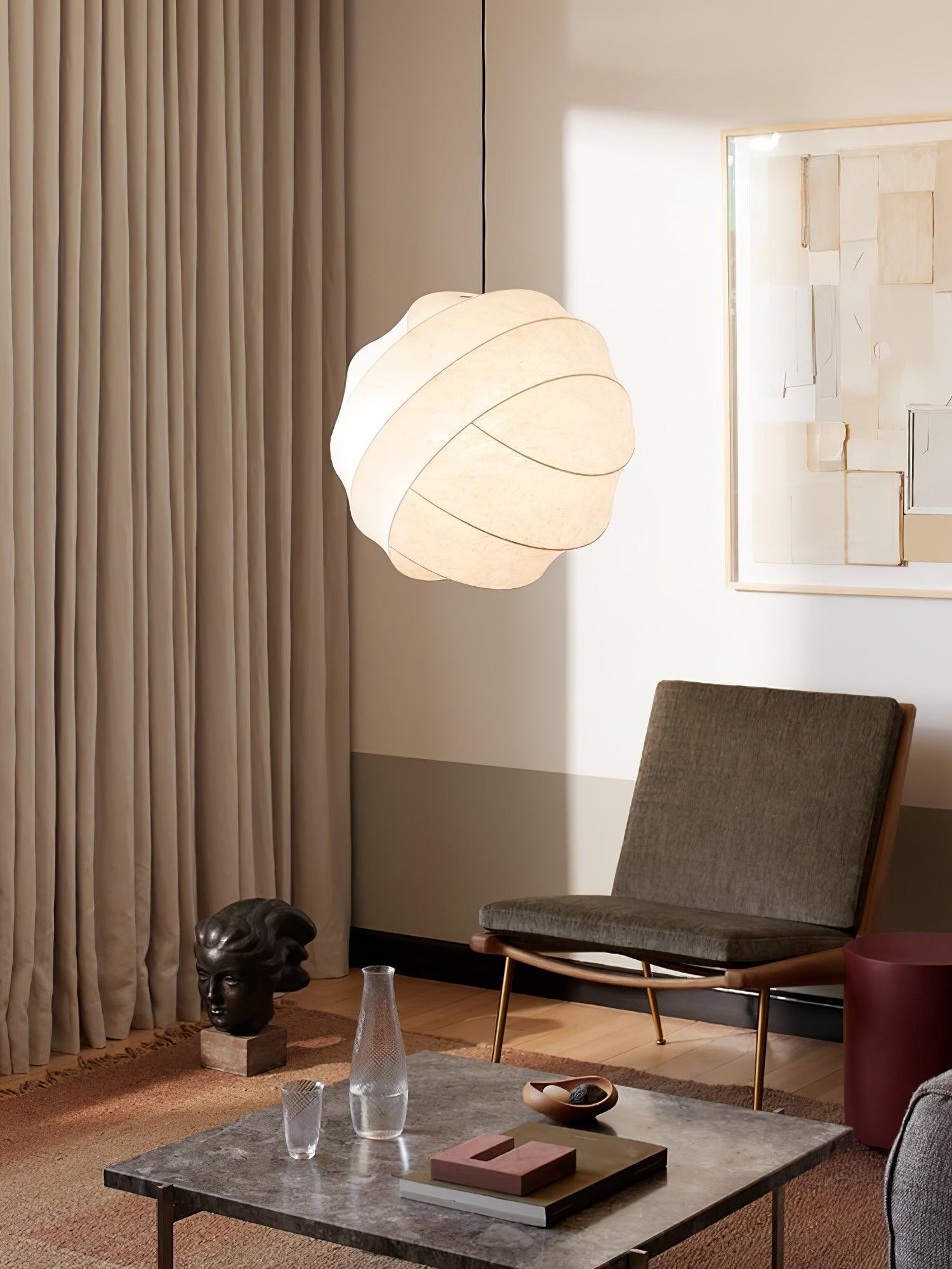 Wabi-Sabi Style Fiber Cocoon Pendant Lamp M505