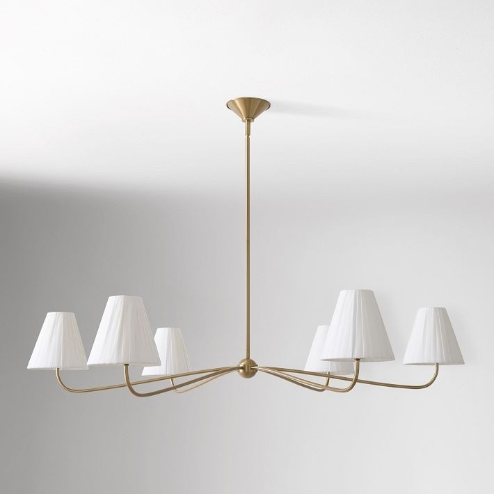 Fibura Elegant Linen Shade Chandelier – Modern Design for Living Room & Office T247