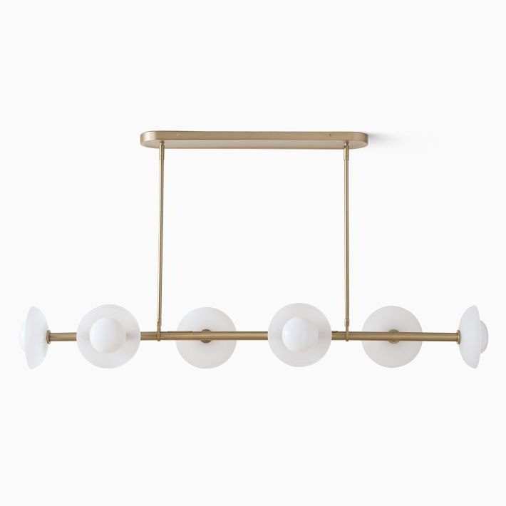 Elorina 6-Light Linear Chandelier - Modern Metal Light Fixture - Dining Room Lighting T006