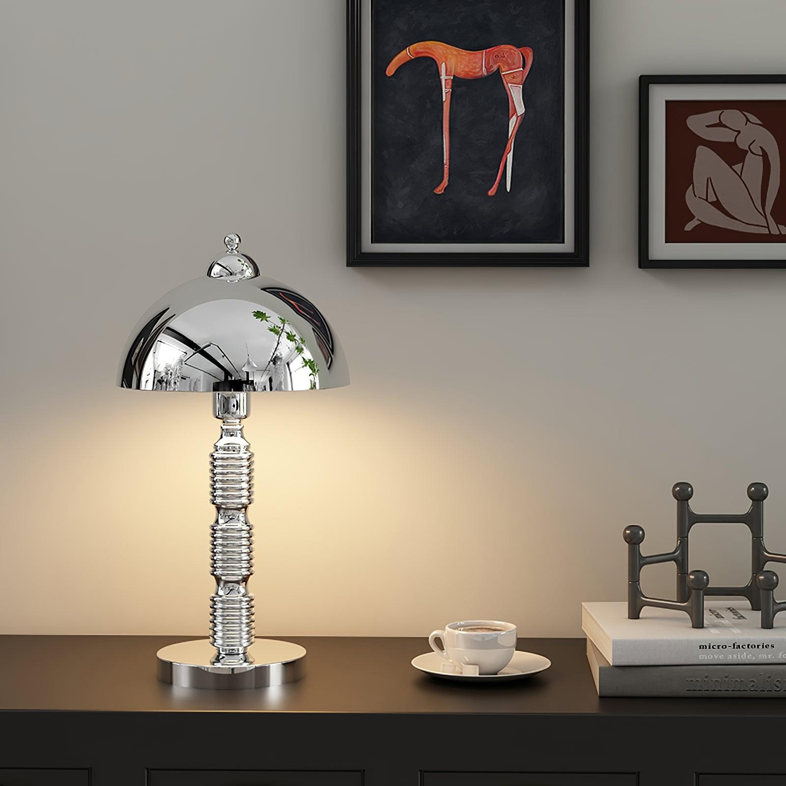 Nordic Iron Round Shade Pleated Base Table Lamp M360