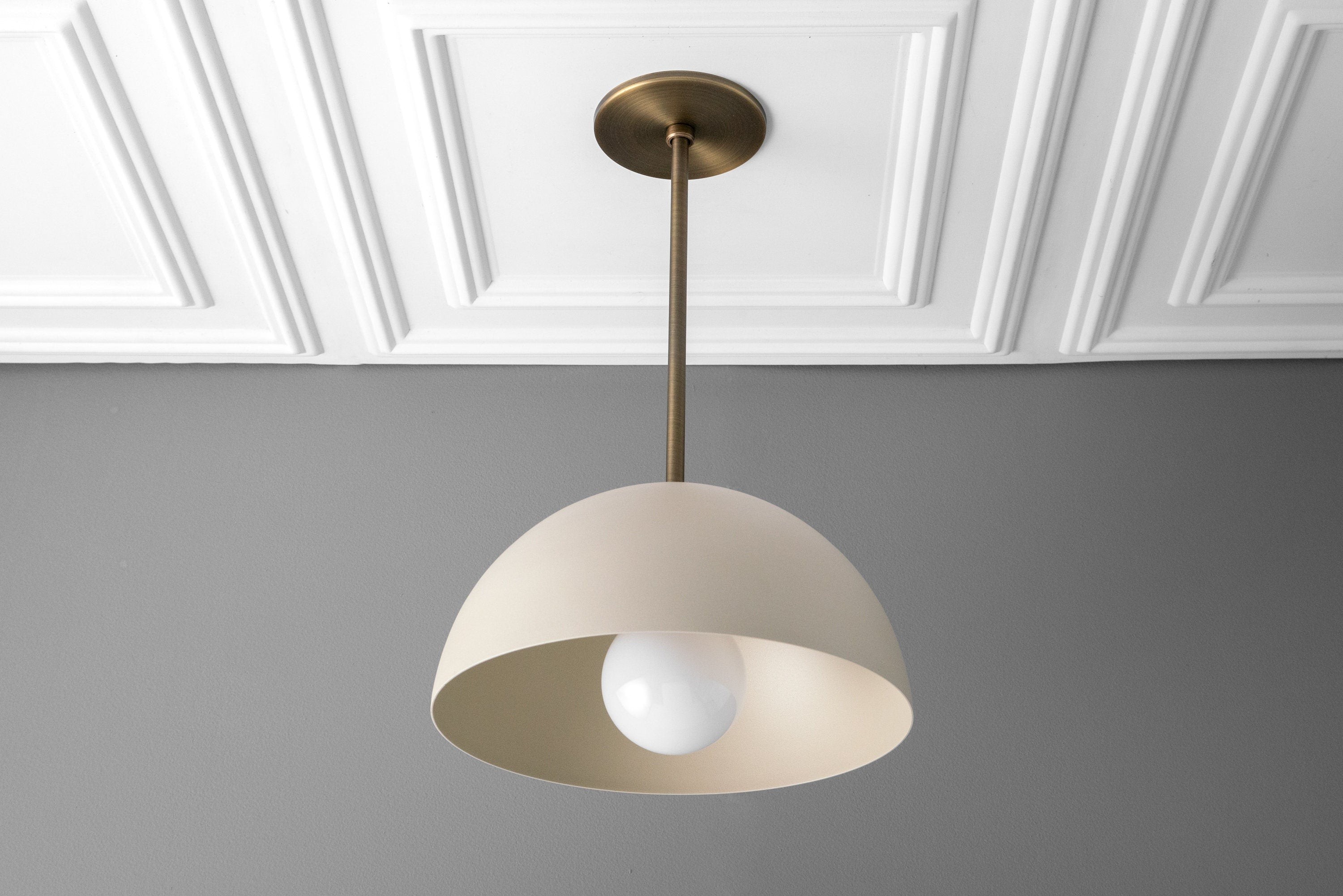 Metio Dome Neutral Dome Pendant - Modern Metal Accent Lighting T381