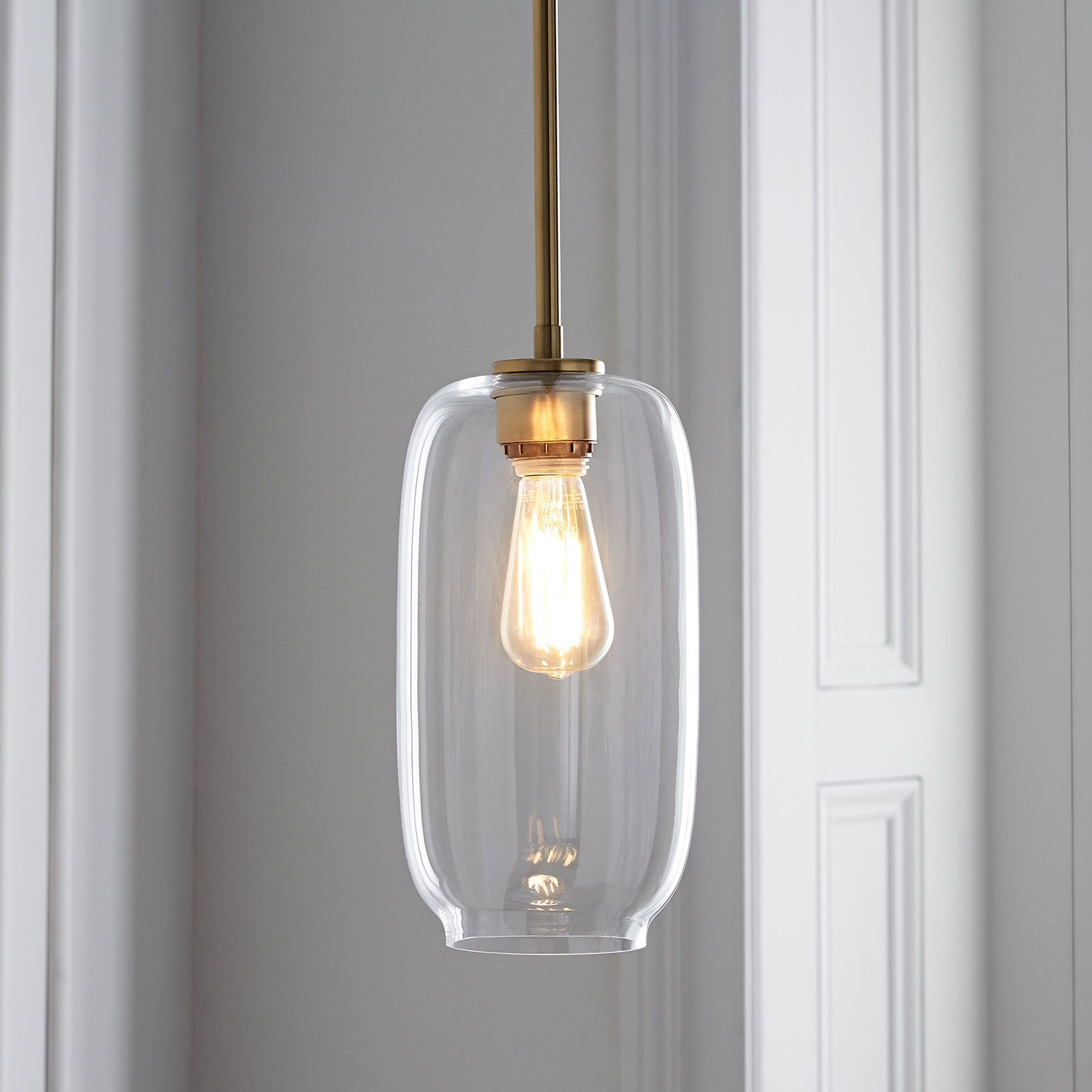 Lumivelle Pebble Pendant Light - Adjustable Glass Shade - Modern Lighting T243