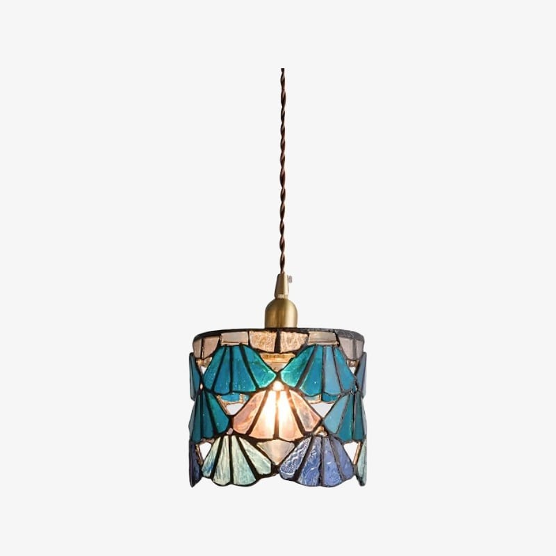 Vintagia Tiffany Inspired Pendant Light - Artistic Glass Shade Pendant for Dining Island T514