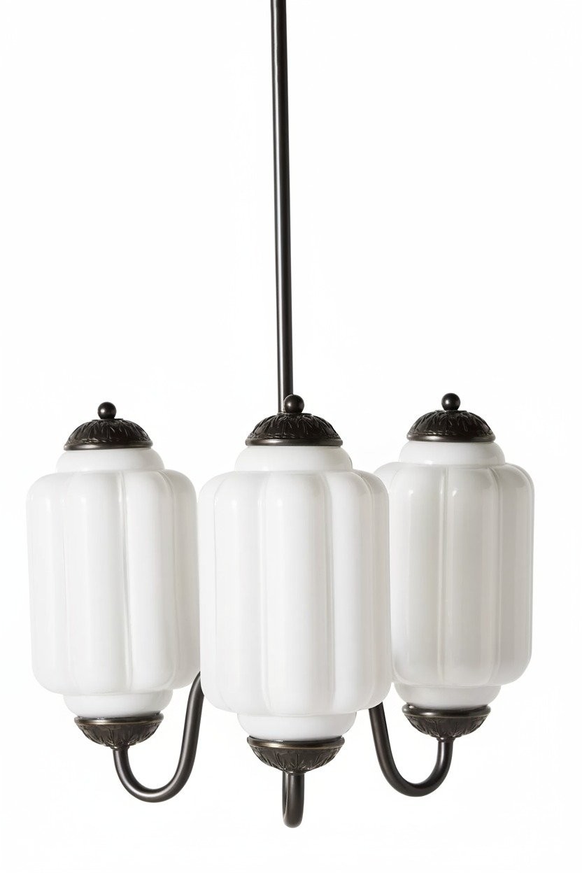 Eloise Vintage Glass Chandelier - Milk Glass Home Accent T289