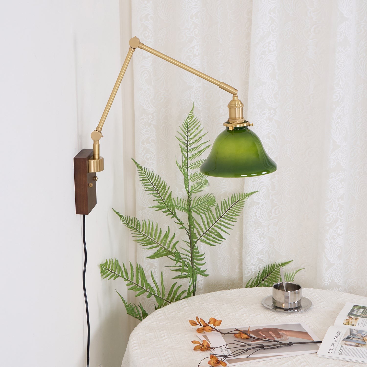 Banker Swing Arm Plug In Wall Light M289