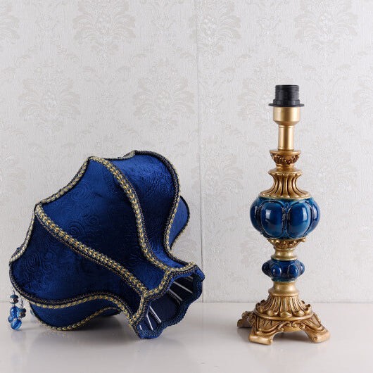 Palace Decoration Design Dark Blue Fabric Table Lamp M14