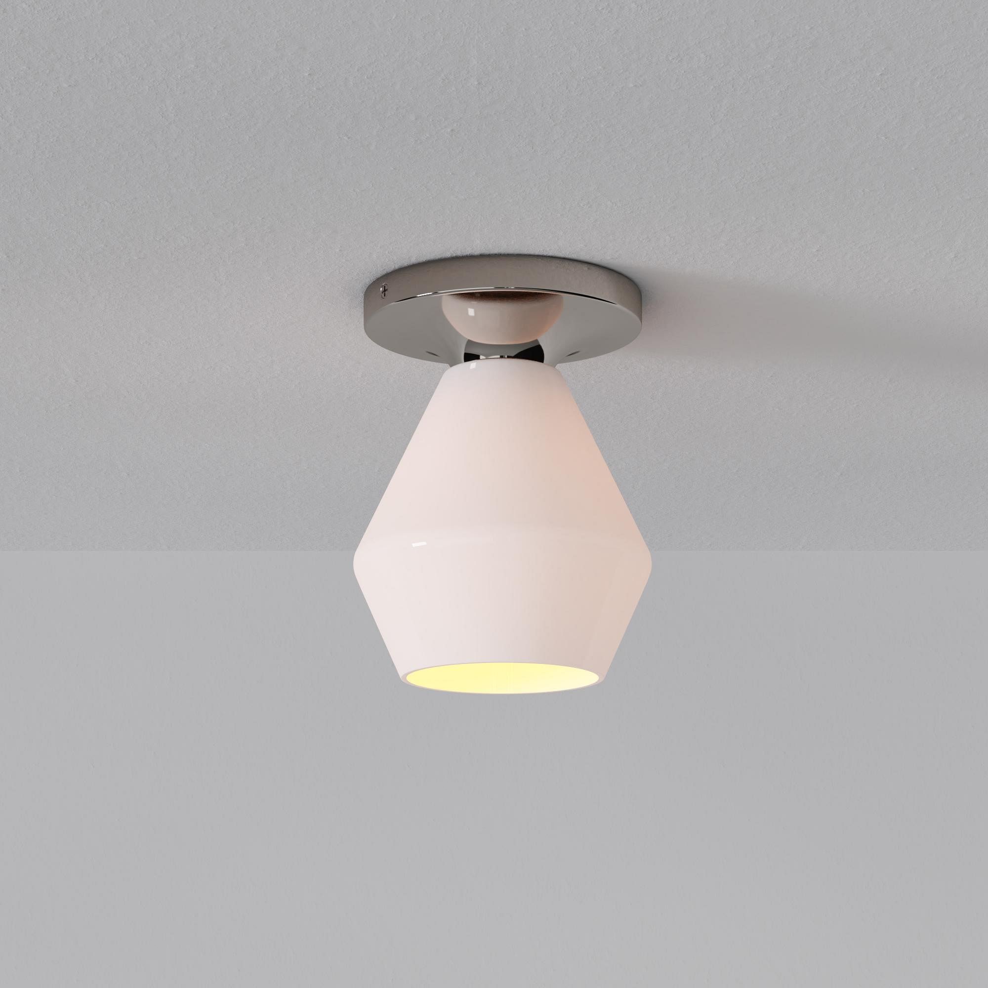 Merin Minimalist Sleek Geometric Glass Flushmount Light T155