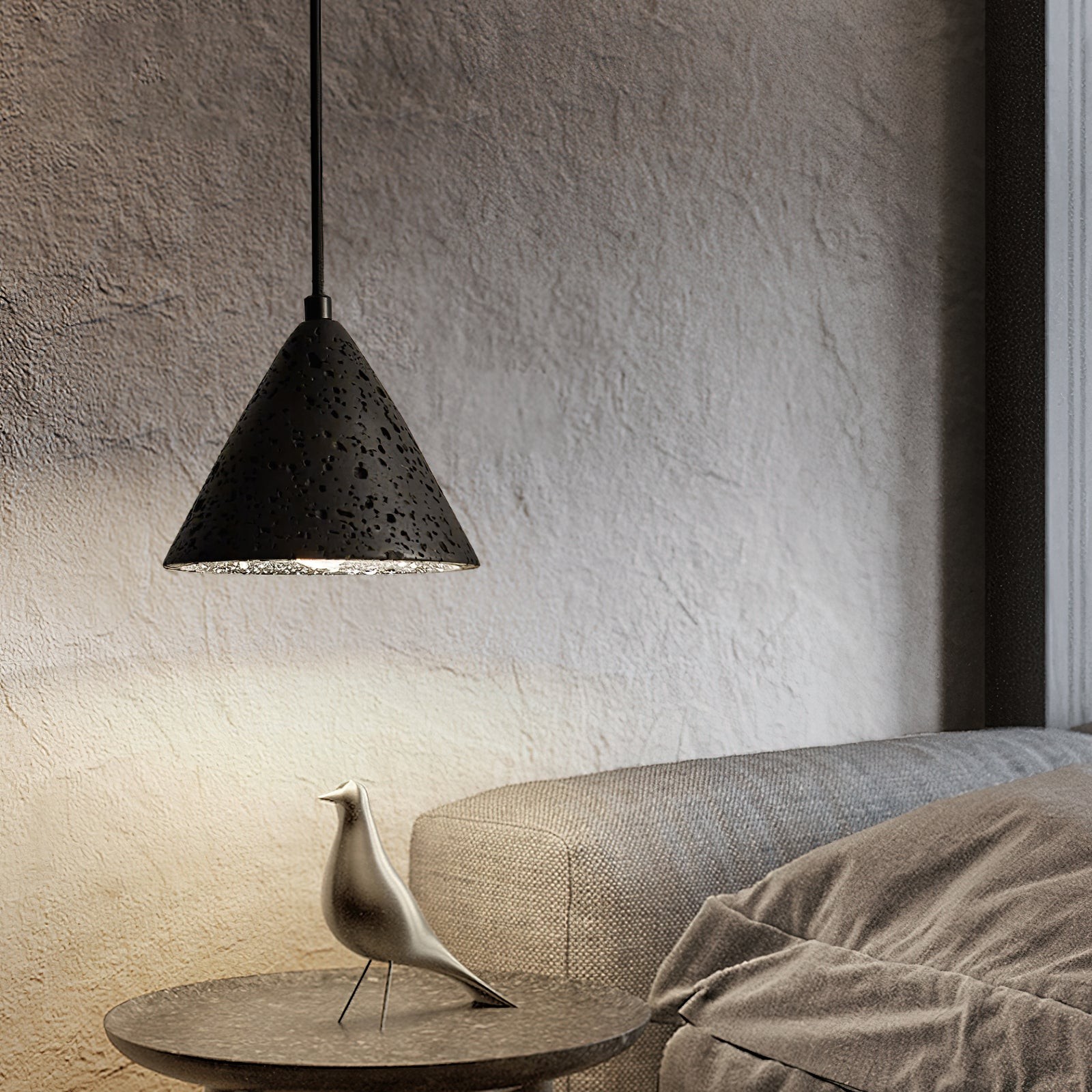 Wabi-Sabi Style Creative Travertine Pendant Light M18