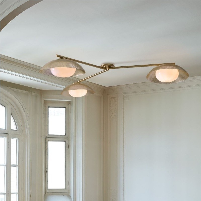 Elorina 3-Light Flush Mount Glass/Metal Ceiling Light - A Stylish Fixture for Modern Spaces T004