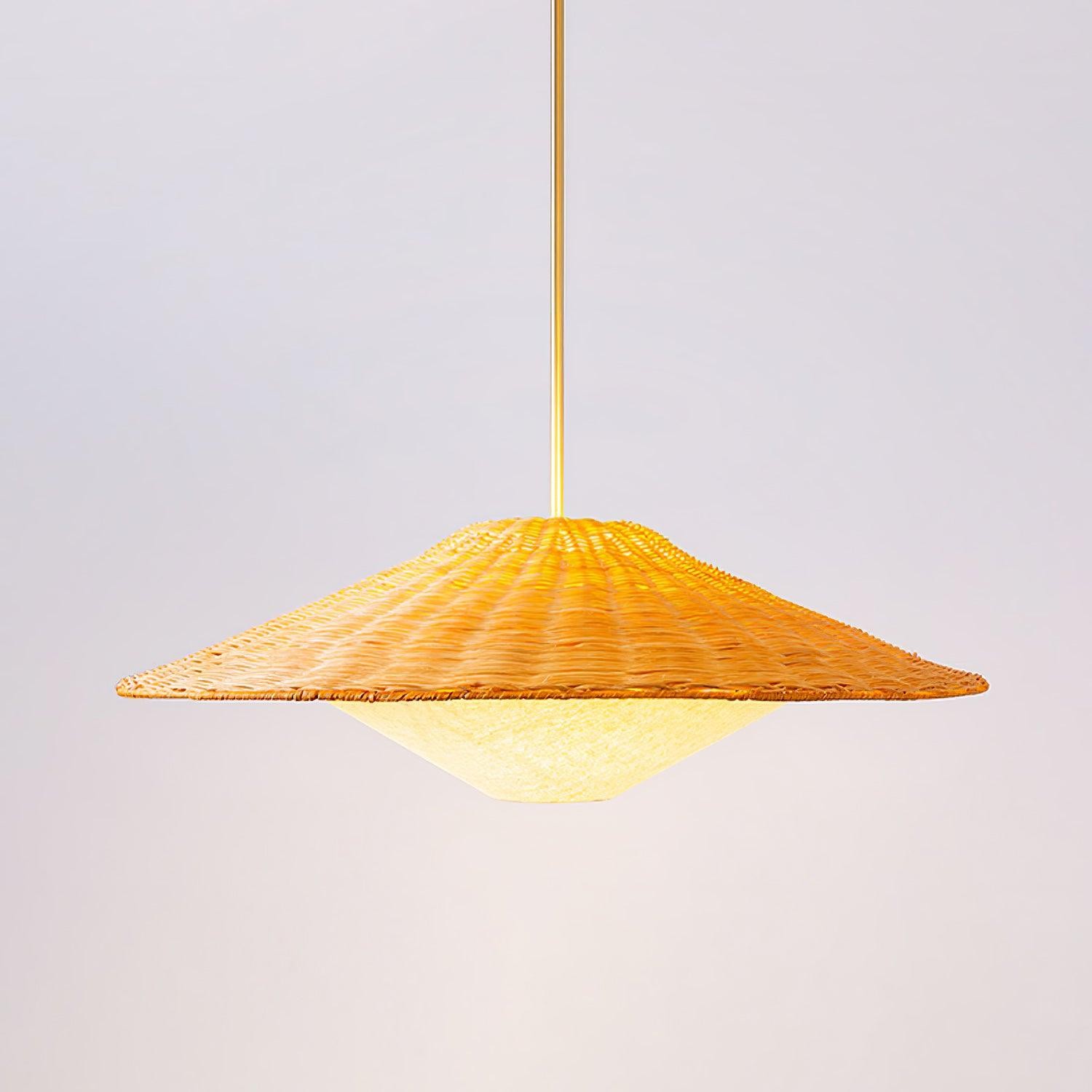 Rattan Hat Pendant Light Suitable For Living Room M29