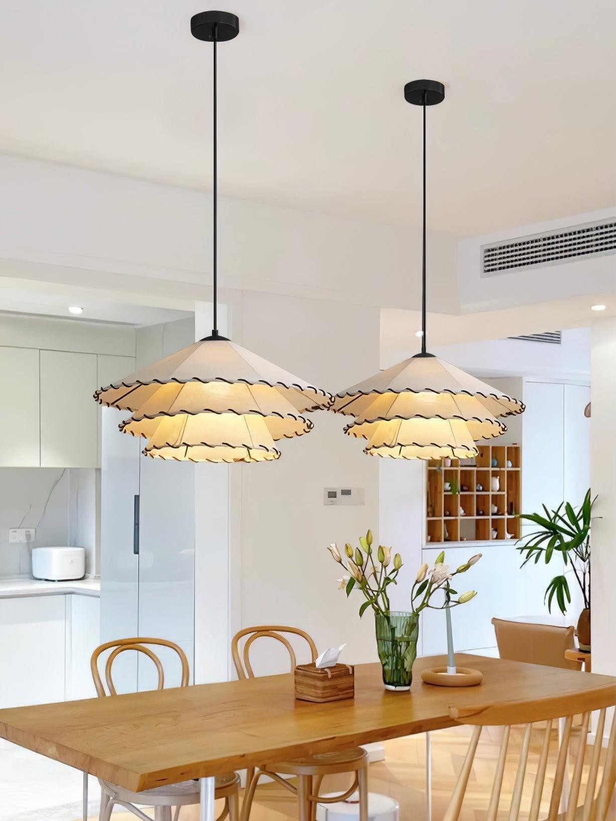 Vinatge Lotus Leaf Fabric Pendant Light M343