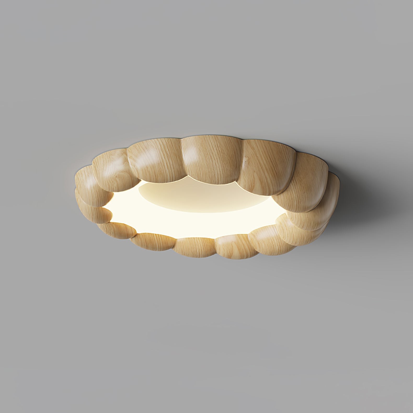 Faux Wood Ripple Ceiling Lamp M559