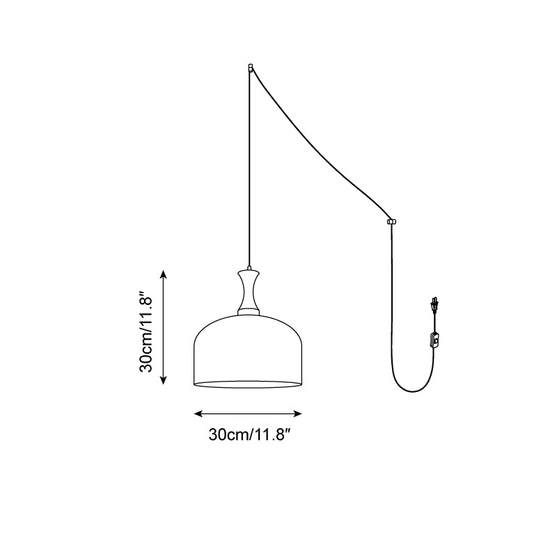 Lacey Glass Plug In Pendant Lamp D114