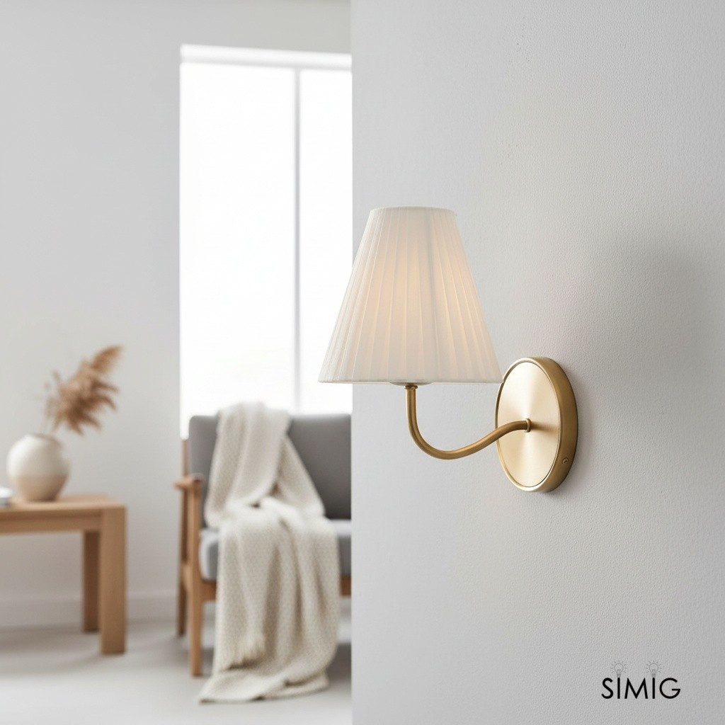 Fibura Sleek Linen Shade Metal Wall Lamp T248